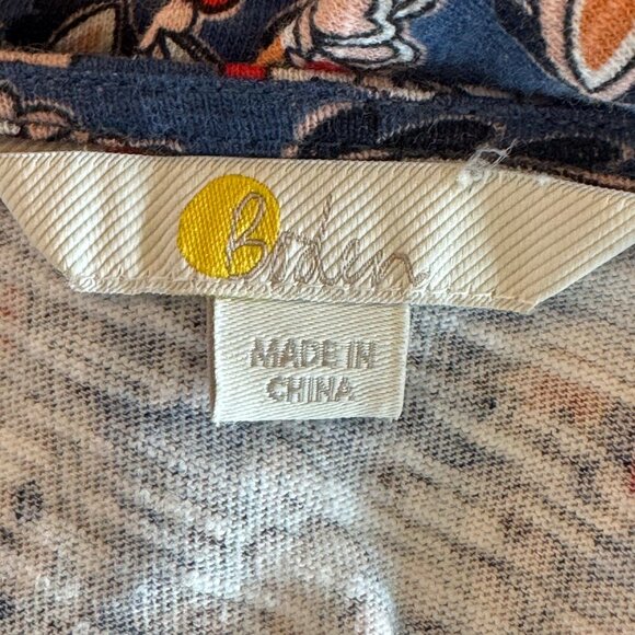 Boden Blue Paisley 100% cotton V neck short shift dress sz 14R - Picture 7 of 12